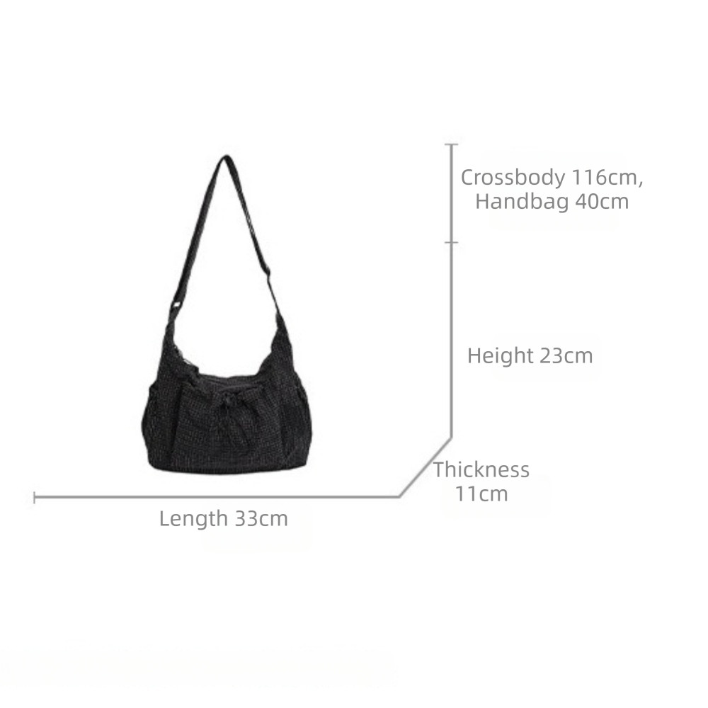 HOBBYIN Túi dây rút HOBBYIN, Túi đeo chéo di động dung tích lớn, Túi đeo vai đa chức năng Nylon dành cho nữ