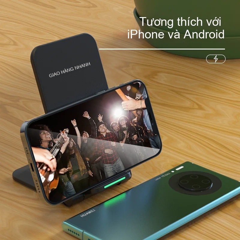 Gấp sạc không dây điện thoại di động sạc nhanh đứng cho iPhone Samsung Huawei Máy tính bảng Xiaomi Universal