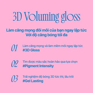 Son Bóng FWEE 3D Voluming Gloss Môi Căng Mọng 3D Tự Nhiên, Lâu Trôi, Không Bết Dính 17 Màu 5.3g