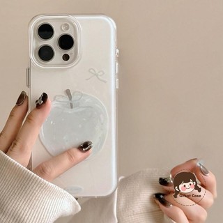 Ốp Điện Thoại Nơ Xanh Đơn Giản Cho Redmi K80 K70 K70E K60 K60E K50 K50i K40 K40S K30 K30i Pro Ultra Gaming 5G 4G Ins Style Cream Vỏ Trắng Chống Rơi Ốp Lưng