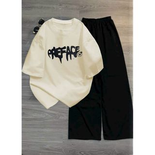 Sét bộ quần  ống rộng cạp chun hack dáng đen + mix áo phông Form rộng  -3 ngôi sao- thubaaa