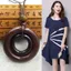 Mặt dây chuyền quần áo GUSTAVA, Dây chuyền áo len tròn dân tộc cổ điển, Trang sức nữ bằng gỗ Dây da cổ điển dành cho nữ Cô gái