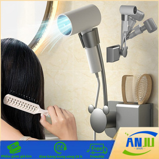 Giá Đỡ Máy Sấy Tóc Gắn Tường ABS - Không Cần Khoan, Chống Thấm, Thiết Kế Rảnh Tay Cho Phòng Tắm