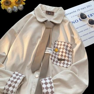 Áo sơ mi nam vải nhung cổ điển Nhật Bản, phong cách unisex chất lượng cao