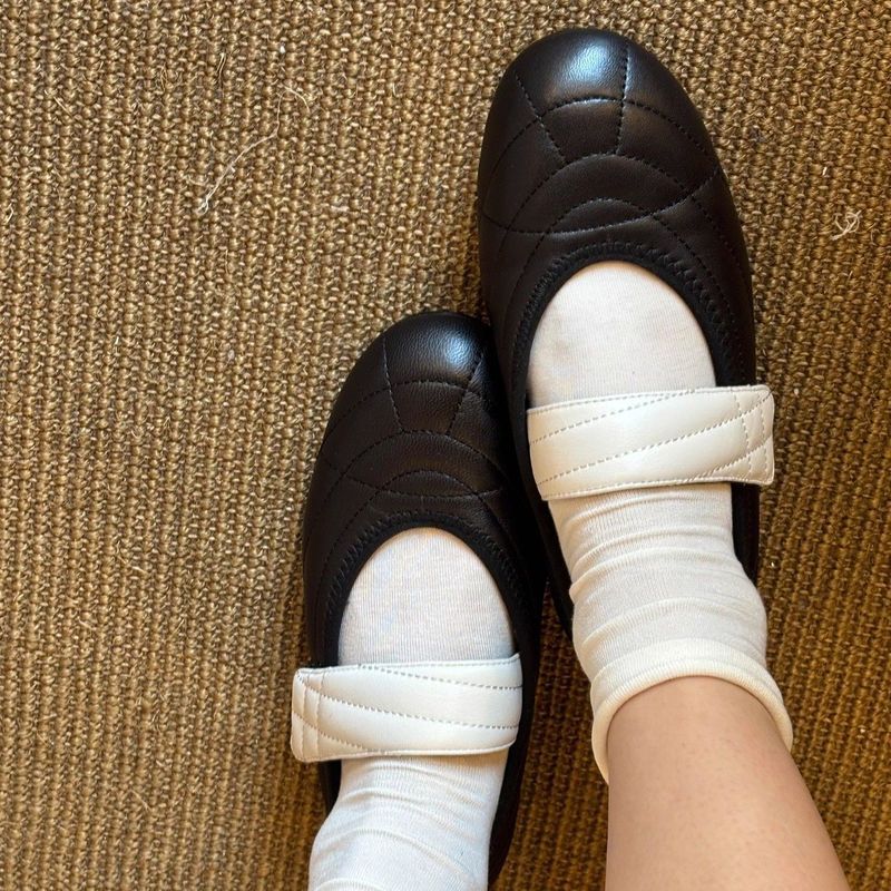 【✨Spot】Giày bệt nữ Velcro Kiểu Hàn Tối giản Đế êm Không mỏi chân Đi làm Đơn giản Giày
