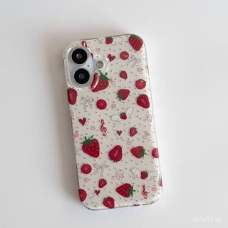 Ốp Điện Thoại Thích Hợp Cho iPhone Polka Dot Strawberry iPhone17 / 16 / 15 / 14 / 13pro Vỏ Điện Thoại 12 Hai Lớp 11 Vỏ Cứng XS / XR Vỏ Bảo Vệ Chấm Bi Bán Chạy PL64