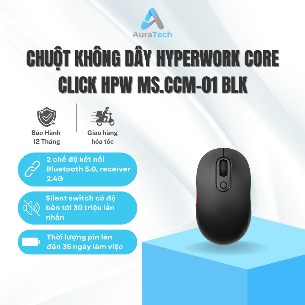 [MỚI] Chuột không dây HyperWork Core Click HPW MS.CCM-01 BLK Đen - Bảo ...