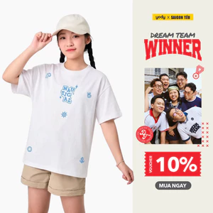 Áo Phông Trẻ Em Yody Form Relax Thêu Nét Nautical TCTS26S005