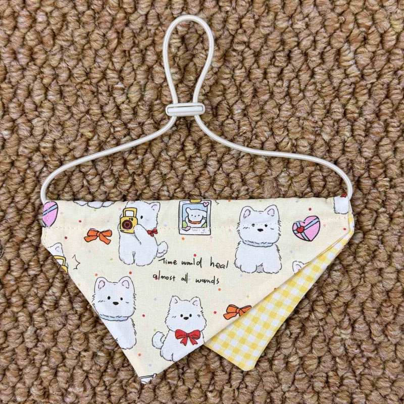 Phong Cách Mới Milky Puppy Nước Bọt Khăn Có Thể Điều Chỉnh Hai Mặt Thú Cưng Tam Giác Khăn Yếm Dễ Thương Chó Mèo Yếm