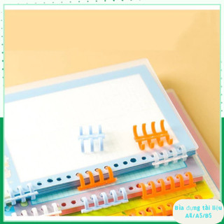 Bộ 4 Bìa nhựa tab phân trang sổ còng A5 / B5 / A4 màu trong suốt, xanh dương Bìa nhựa làm Binder