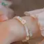 Springevenstar Phong Cách Trung Hoa Vintage Tre Khớp Đính Hạt Vòng Tay Nữ Thời Trang Quyến Rũ Hoa Vòng Tay Bạn Gái Trang Sức Phụ Kiện Quà Tặng Springevenstar