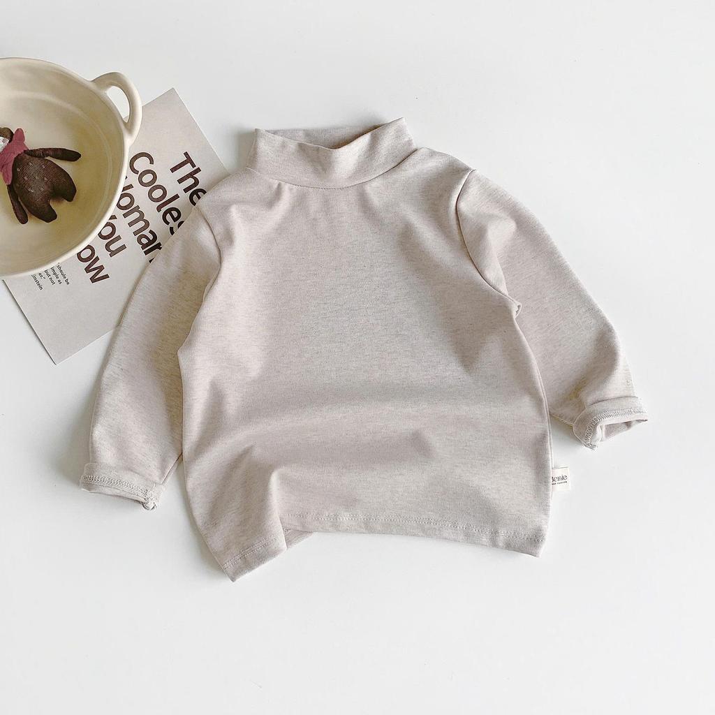 [BiBeo Kids] Áo Giữ Nhiệt Cổ 3 Phân Bé Trai Bé Gái – Cotton Co Giãn 4 Chiều, Mềm Mại, Giữ Ấm Tốt