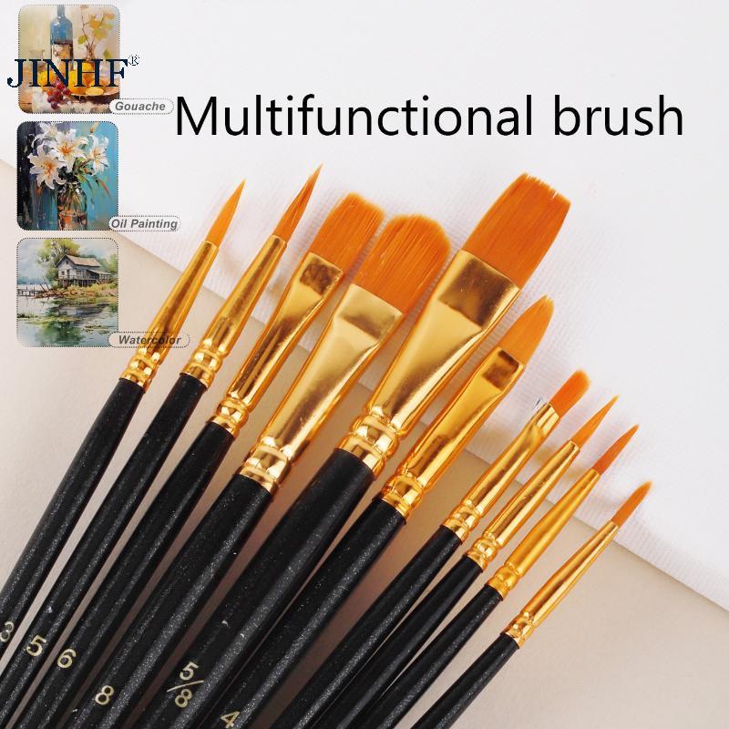 Bàn chải sơn Nylon chuyên nghiệp JINHF 6 20 chiếc Bộ dụng cụ vẽ tranh Acrylic màu nước Đồ dùng nghệ thuật cho người mới bắt đầu và nghệ sĩ HOT
