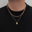 Unisex Gold Layered Star Tag Choker - Thiết kế dây chuyền đôi - Có thể điều chỉnh 51-60cm - Trang sức thời trang Hip-Hop dạo phố