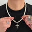Vòng cổ chéo ngọc trai giả Unisex - Hạt Lustrous + Mặt dây chuyền Gothic mạ bạc - Có thể điều chỉnh 51-60cm - Trang sức hàng ngày tối giản sang trọng