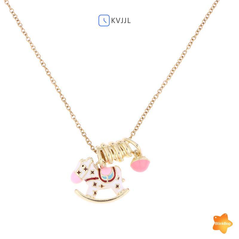 [KvJJL-t] Men Roing Horse Nelace dành cho nữ Mặt dây chuyền ngựa Trojan quyến rũ dễ thương Phong cách cổ điển Trang sức hàng ngày mới