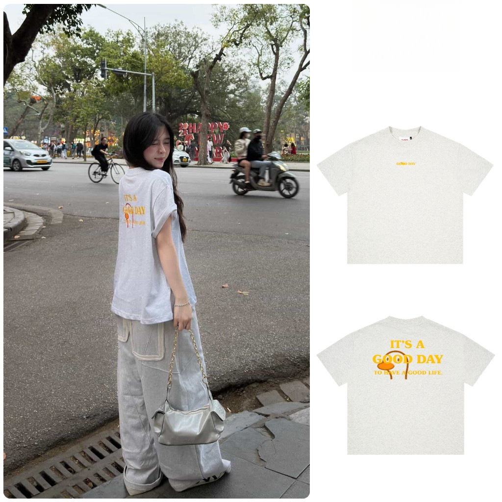 （Giao hàng 24h）Angela Áo thun oversized boxy, áo thun local 220gsm Cổ Tròn Unisex Nam Nữ Basic