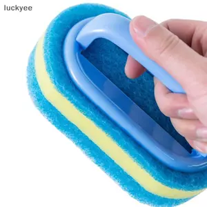 Luckyew Thiệning Bàn Chải Vệ Sinh Có Tay Cầm Nhà Bếp Xốp Lau Phòng Tắm Ngói Bồn Tắm Làm Sạch Bọt Biển Nhà Loại Bỏ Vết Bẩn Dụng Cụ Làm Sạch TQ