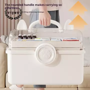 [ElgMK] 1 Hộp đựng thuốc gia đình dung tích lớn Hộp đựng thuốc phân loại nhiều lớp Hộp thuốc Bộ y tế sơ cứu di động [MỚI]