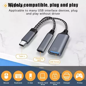 JCSYFAC USB C Bộ Chuyển Đổi Điện Thoại Cáp 2 Trong 1 Loại C Sang USB A Adapter Có Cổng Sạc PD Cho Điện Thoại Laptop Máy Tính Bảng Mới