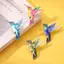 Kudosation 4 Chim Ruồi Thổ Cẩm Dành Cho Nữ Nhiều Màu Sắc Chim Men Pin Kim Loại Huy Hiệu Trang Sức Quần Áo Bapa Phụ Kiện Bạn Bè Quà Tặng Đẹp