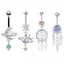 Nhẫn Nút Bụng Sáng Bóng Thép Không Gỉ Trái Tim Rốn Xuyên Barbell Dành Cho Nữ Thời Trang Bụng Nhẫn Gợi Cảm Body Piercing Trang Sức Mới