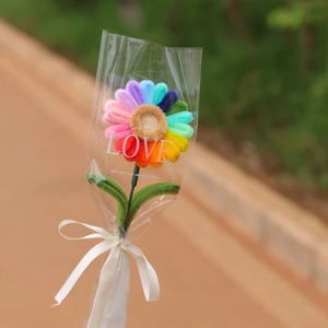 Thanh xoắn thủ công nguyên chất Thành phẩm Bó hoa hướng dương cầu vồng Gửi giáo viên Bạn cùng lớp Bạn gái Quà tặng bạn bè Handmade DIY