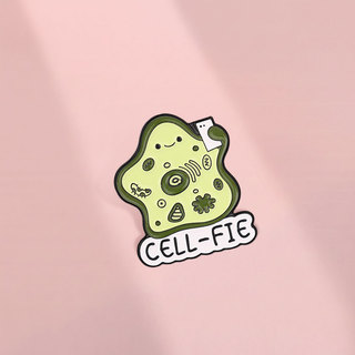 Cell Fie Men Thổ Cẩm Sinh Học Dễ Thương Pun Kim Loại Huy Hiệu Xanh Lá Cây Hình Tế Bào Ba Lô Phụ Kiện Quà Tặng Cho Nhà Sinh Học