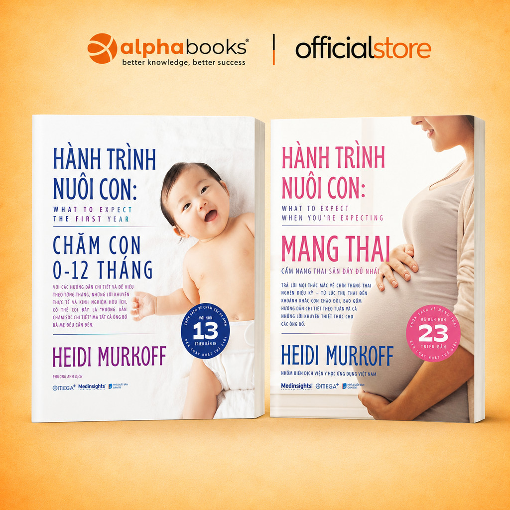 Sách - Lẻ/Combo Hành Trình Nuôi Con: Mang Thai + Chăm Con 0-12 Tháng - Heidi Murkoff (Omega Plus)
