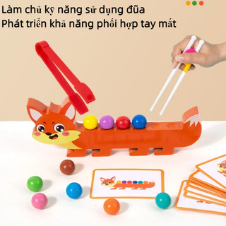 【BabyJoy】Đồ chơi gỗ kẹp hạt màu sắc,Phát triển khả năng phối hợp tay mắt,Đồ chơi Montessori phù hợp cho trẻ em