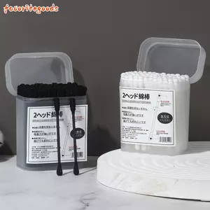 FAVORITEGOODS 200 cái / hộp Thìa bông làm sạch tai, Khăn bông xoắn ốc dùng một lần hai đầu, Khăn bông 2 trong 1 không gây dị ứng Vệ sinh cá nhân