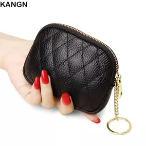 Ví đựng tiền xu Mini KANGN, Ví dây kéo da PU di động, Chìa khóa ô tô đa năng thông thường