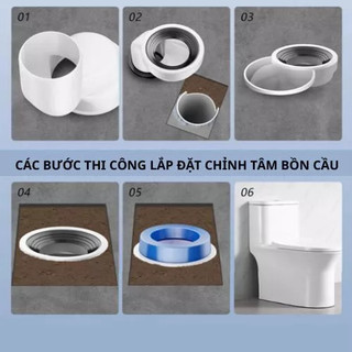 [COD] Dụng Cụ Khắc Phục Lệch Tâm Bồn Cầu 10cm - Ống Thoát 110mm, Hàng Dày Chắc, Dễ Lắp Đặt