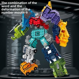 Đồ chơi biến hình kỹ thuật số mát mẻ Trẻ em biến hình Robot Mecha Robot lắp ráp kỹ thuật số Quà tặng giáo dục