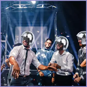 Mũ bảo hiểm Disco Mũ nón dự tiệc dành cho người lớn có tấm che Mũ thủy tinh lấp lánh cho lễ hội tiệc DJ Bar Hộp đêm Buổi hòa nhạc mueadsyvn