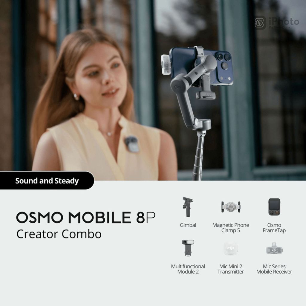 Gimbal Chống Rung Điện Thoại DJI Osmo Mobile 8P Điều Khiển Từ Xa Chuyên Nghiệp, Bảo Hành 12 Tháng