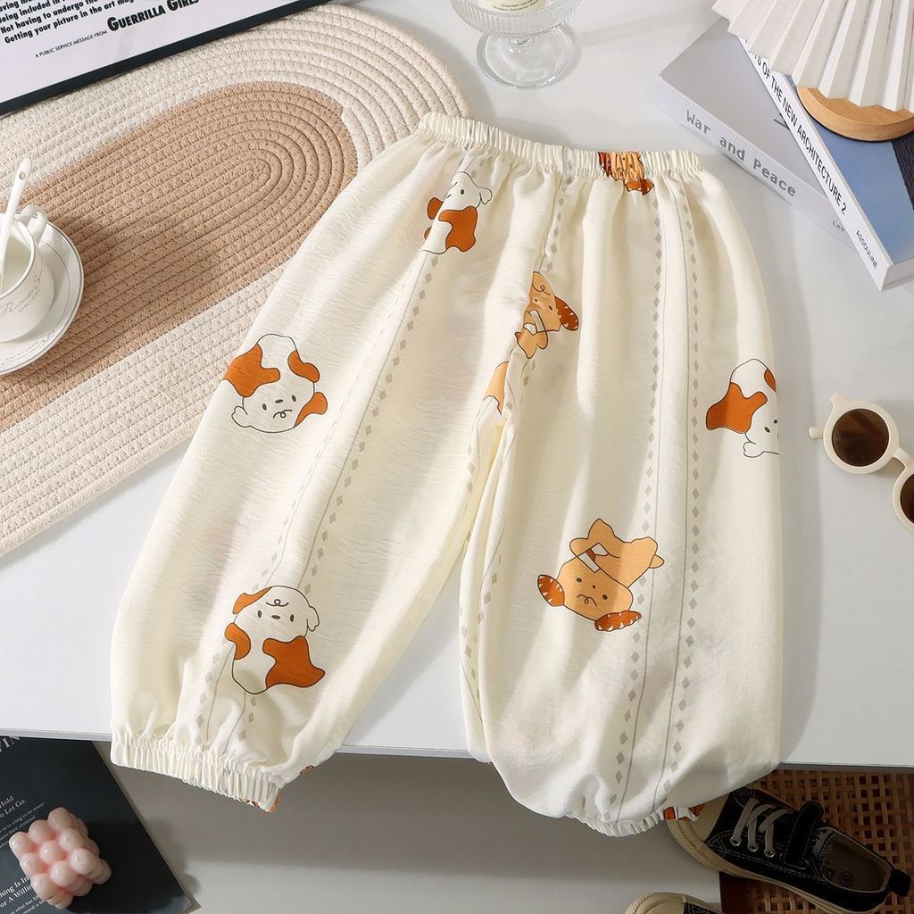 Quần chống muỗi trẻ em in hình phù hợp mùa hè Quần mỏng thông thường 80-150 Size MNIE