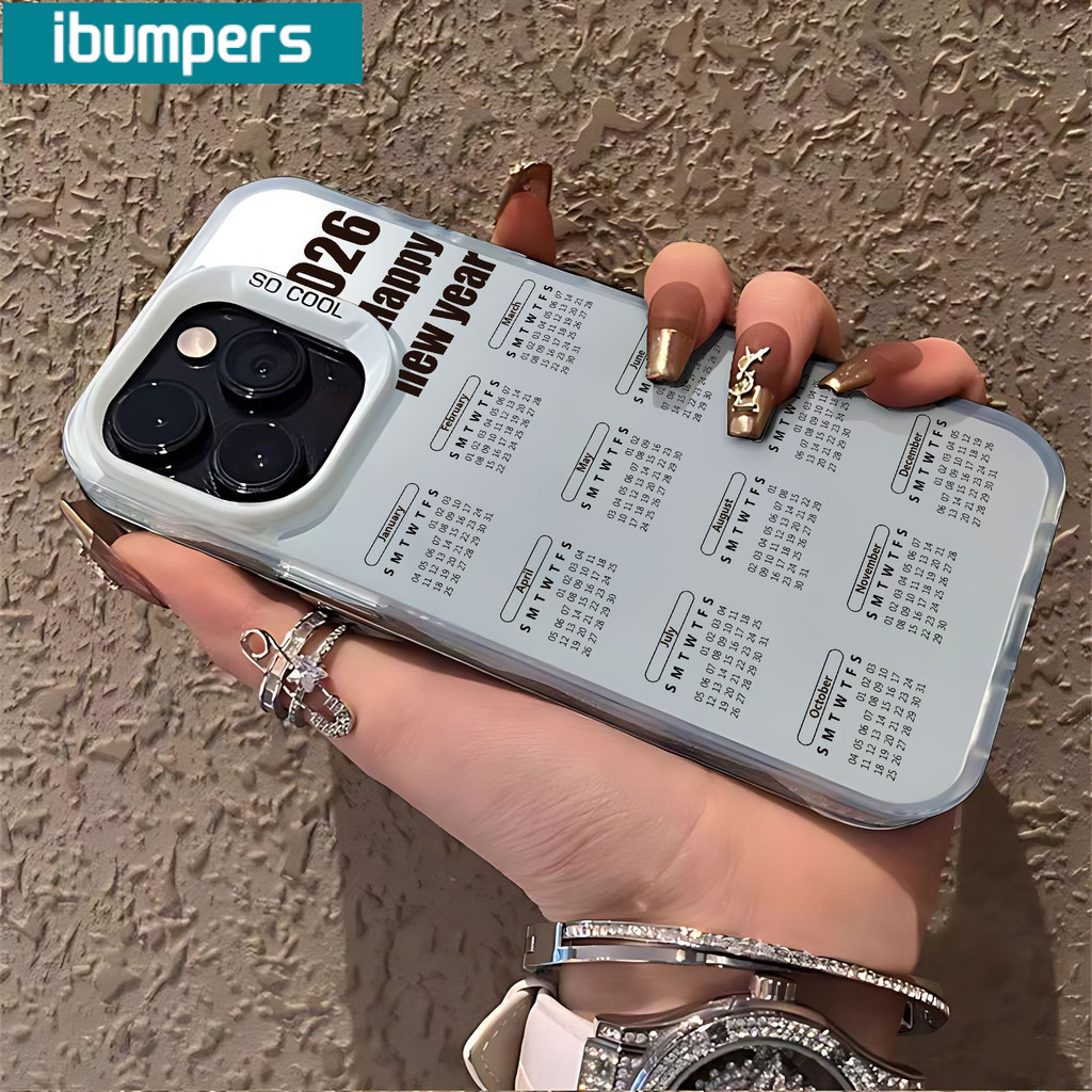 Ốp điện thoại Ibumipers 2026 Mẫu lịch năm mới IDM Vỏ chống sốc cao cấp cứng cho iPhone 11 12 13 14 15 16 17 Pro Max IP Plus