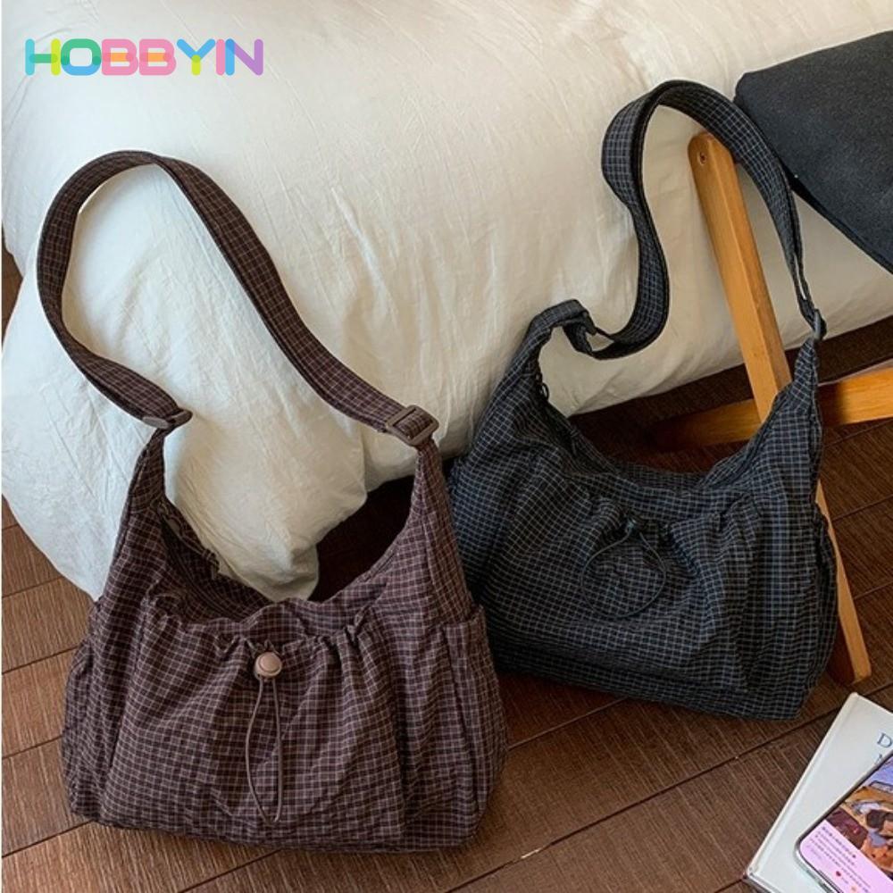 HOBBYIN Túi dây rút HOBBYIN, Túi đeo chéo di động dung tích lớn, Túi đeo vai đa chức năng Nylon dành cho nữ