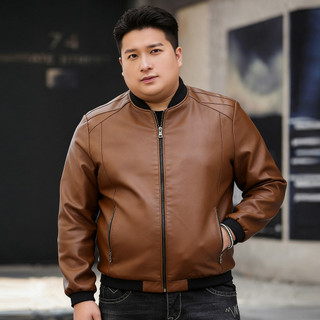 Plus Size M-8XL Nam Da PU Moto Bóng Chày Đứng Cổ Áo Khoác Mỏng