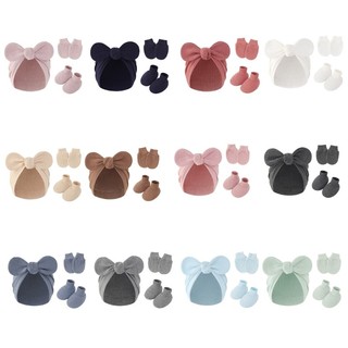 DE Găng Tay Mềm Găng Tay Mũ Mầm Non Tập Đi Găng Tay Trầy Xước Tất Mũ Găng Tay Cotton Giày Cho 0-2 Tháng