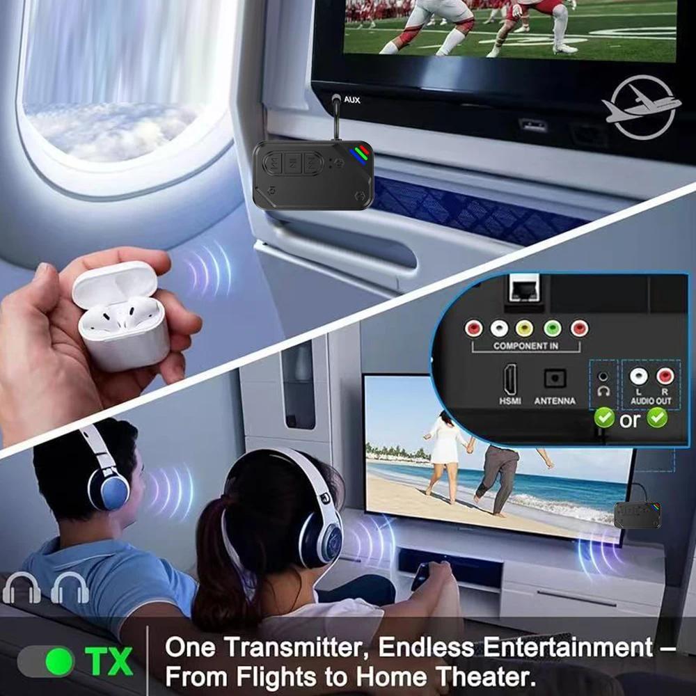 Bluetooth 5.3 Bộ Thu Phát 4 Trong 1 FM Stereo AUX 3.5 Mm Jack Bộ Chuyển Đổi Âm Thanh Không Dây Điều Khiển Từ Xa Cho Loa Tivi Bộ Xe Hơi