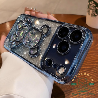 【 Ốp lưng iPhone17 】 Ốp điện thoại hình gấu cát lấp lánh Gradient iphone17 Pro Max 16 15 14 13 12 cho vỏ iPhone Vỏ mềm silicon TPU chống sốc
