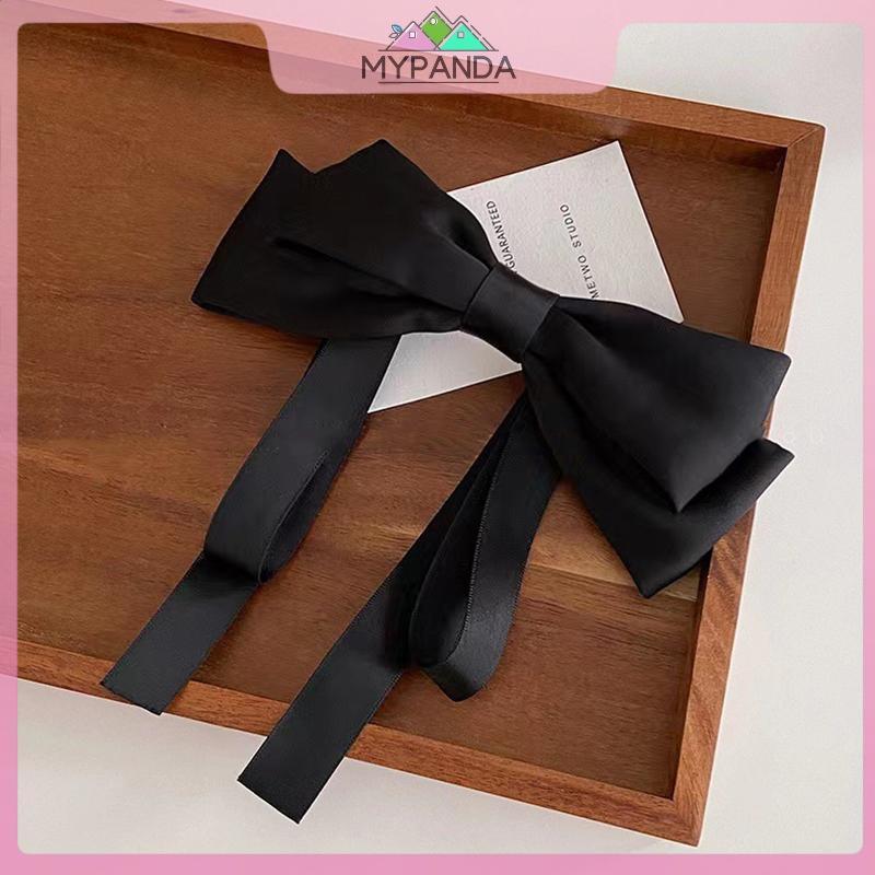 MYPANDA Nữ Tính Khí Thanh Lịch Satin Nơ Ruy Băng Kẹp Tóc Cho Nữ Lưng Mùa Xuân Kẹp Tóc Mũ Phụ Kiện Tóc Thời Trang.