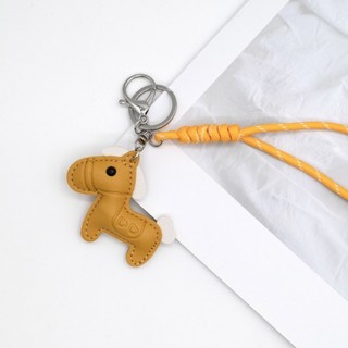 Mặt dây chuyền WOAY Pony, Móc khóa da PU, Móc khóa xe hơi Mini hình động vật thời trang