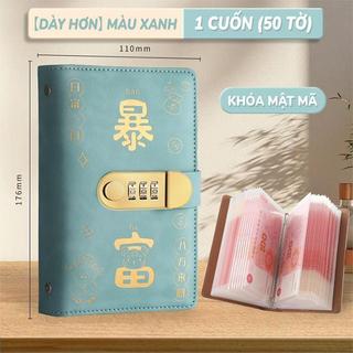 Sổ Tiết Kiệm Tiền có khóa số, Da PU Cao Cấp, 100 ngăn chống thấm nước,  lý tưởng giúp bé hình thành thói quen tiết kiệm.