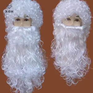 1 Cái Chủ Đề Giáng Sinh Trang Phục Phụ Kiện Ông Già Noel Trắng Râu Có Thể Điều Chỉnh Giả Trang Phục Xoăn Chống Đỡ Đồ Dùng Tiệc Ngày Lễ Cho Người Lớn [Mina]