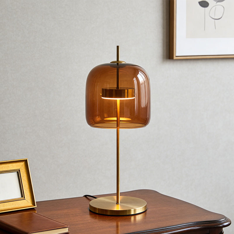 Đèn bàn thủy tinh Bắc Âu, Đèn bàn Led cắm vào phong cách Bauhaus hiện đại, Phòng khách, Học tập, Đèn trang trí quầy Bar