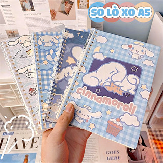 Sổ Lò Xo A5 Cinnamoroll Dễ Thương – Sổ Ghi Chép 60 Trang vở kẻ ngang Hoạt Hình, Dùng Học Tập Mọi Lúc