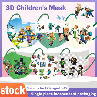 Mặt nạ trẻ em Minecraft Steve 3D cho 3-12 tuổi, họa tiết từ trò chơi Lego